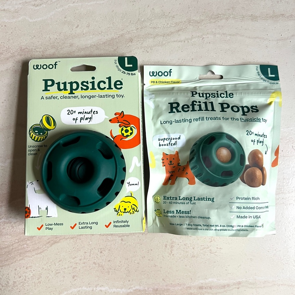 WOOF Pupsicle Treat Dispensing Dog Toy & Treat